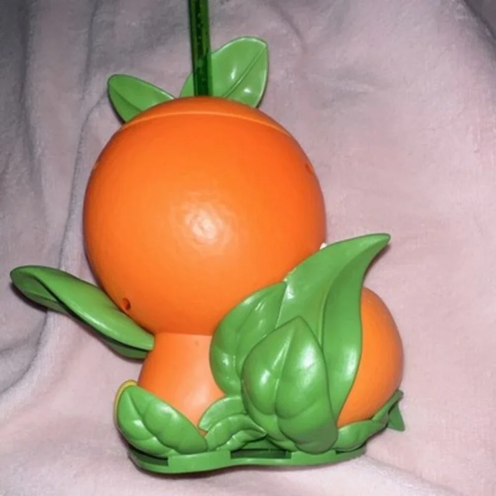 Disney Parks Orange Bird Citrus Figure Container w/ Straw